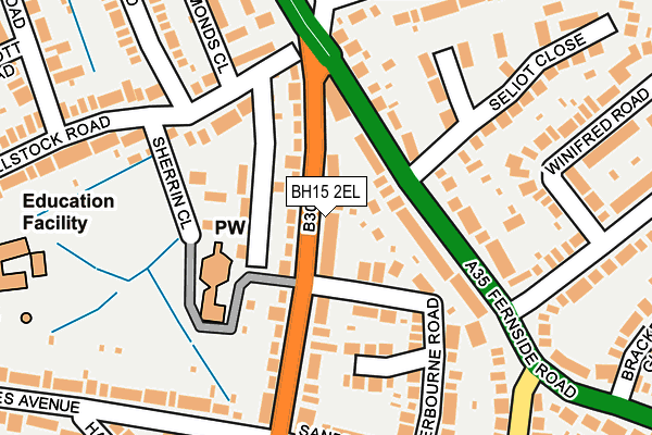 BH15 2EL map - OS OpenMap – Local (Ordnance Survey)