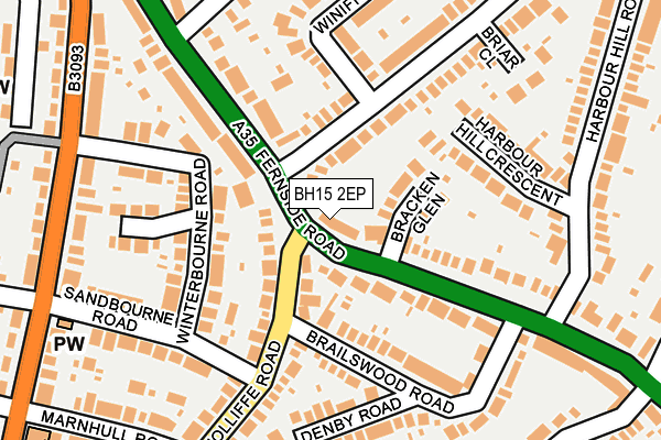BH15 2EP map - OS OpenMap – Local (Ordnance Survey)
