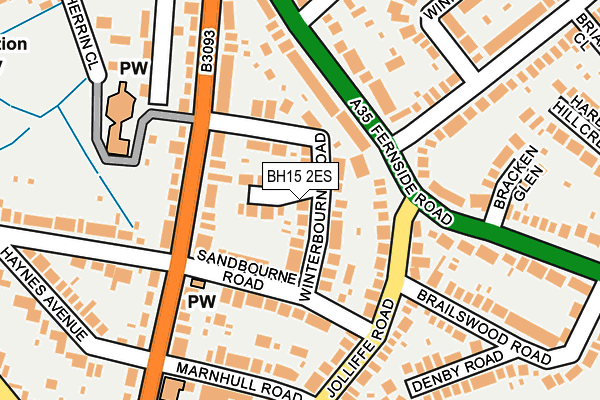 BH15 2ES map - OS OpenMap – Local (Ordnance Survey)