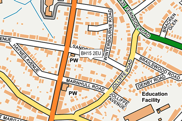 BH15 2EU map - OS OpenMap – Local (Ordnance Survey)