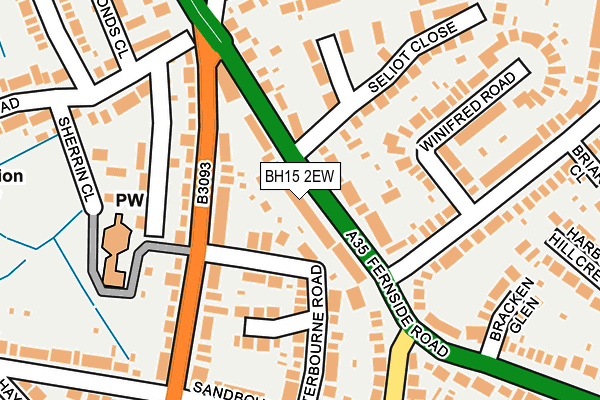 BH15 2EW map - OS OpenMap – Local (Ordnance Survey)
