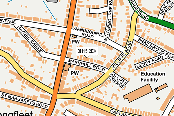 BH15 2EX map - OS OpenMap – Local (Ordnance Survey)