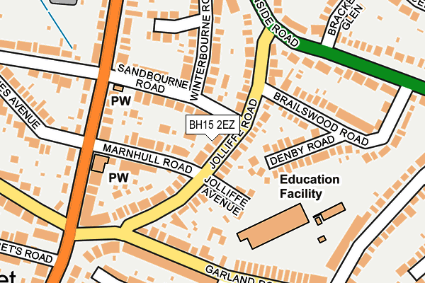 BH15 2EZ map - OS OpenMap – Local (Ordnance Survey)