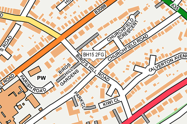 BH15 2FG map - OS OpenMap – Local (Ordnance Survey)