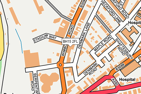 BH15 2FL map - OS OpenMap – Local (Ordnance Survey)
