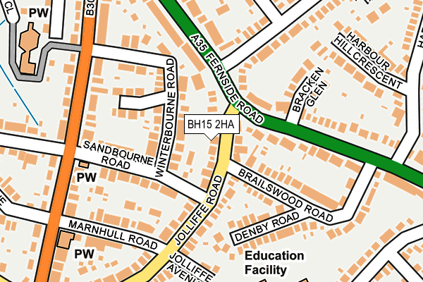 BH15 2HA map - OS OpenMap – Local (Ordnance Survey)
