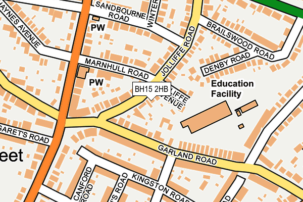 BH15 2HB map - OS OpenMap – Local (Ordnance Survey)