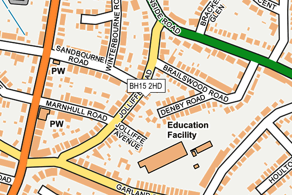 BH15 2HD map - OS OpenMap – Local (Ordnance Survey)