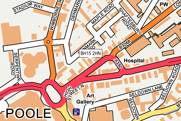 BH15 2HN map - OS OpenMap – Local (Ordnance Survey)