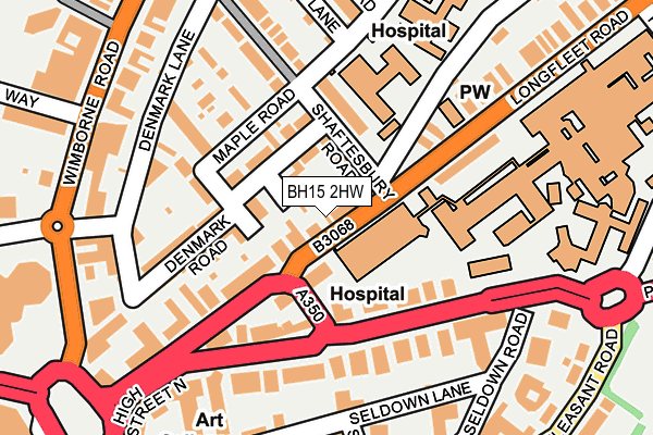BH15 2HW map - OS OpenMap – Local (Ordnance Survey)