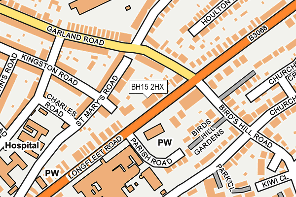 BH15 2HX map - OS OpenMap – Local (Ordnance Survey)