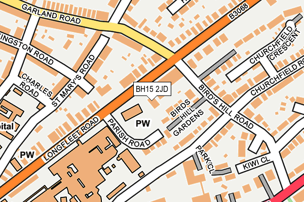 BH15 2JD map - OS OpenMap – Local (Ordnance Survey)