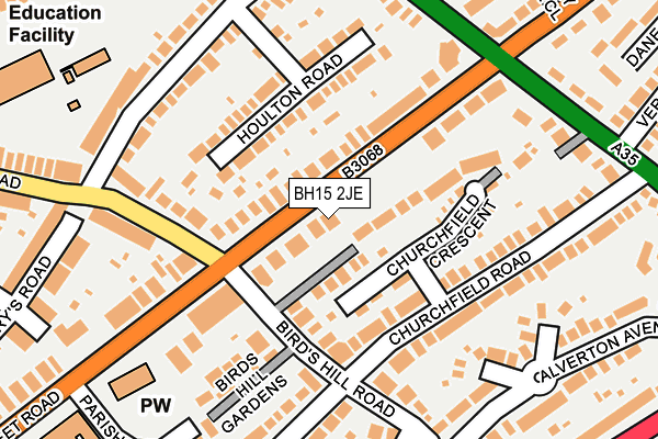 BH15 2JE map - OS OpenMap – Local (Ordnance Survey)