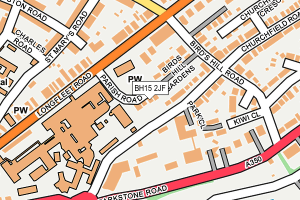 BH15 2JF map - OS OpenMap – Local (Ordnance Survey)
