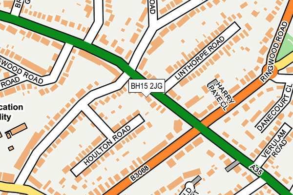 BH15 2JG map - OS OpenMap – Local (Ordnance Survey)