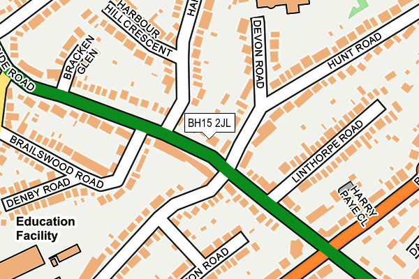 BH15 2JL map - OS OpenMap – Local (Ordnance Survey)