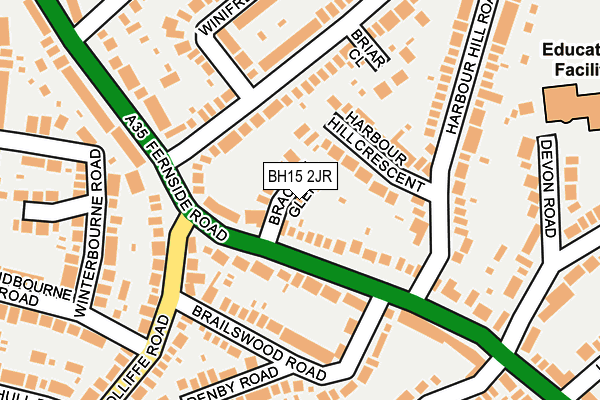 BH15 2JR map - OS OpenMap – Local (Ordnance Survey)