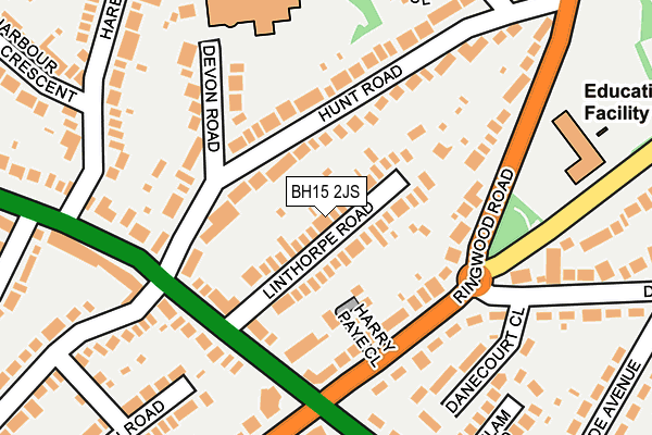 BH15 2JS map - OS OpenMap – Local (Ordnance Survey)