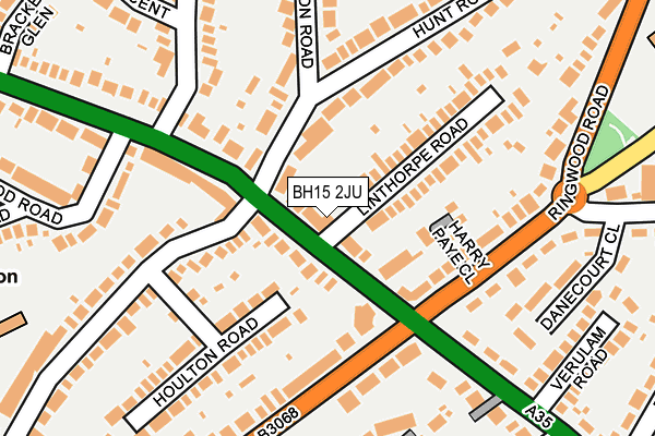 BH15 2JU map - OS OpenMap – Local (Ordnance Survey)