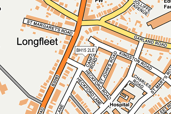 BH15 2LE map - OS OpenMap – Local (Ordnance Survey)