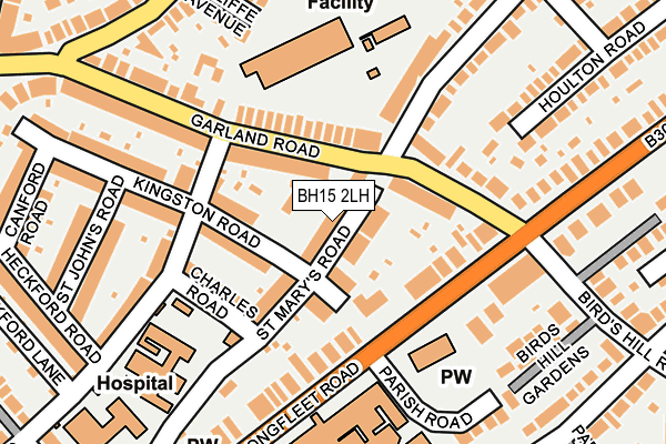 BH15 2LH map - OS OpenMap – Local (Ordnance Survey)