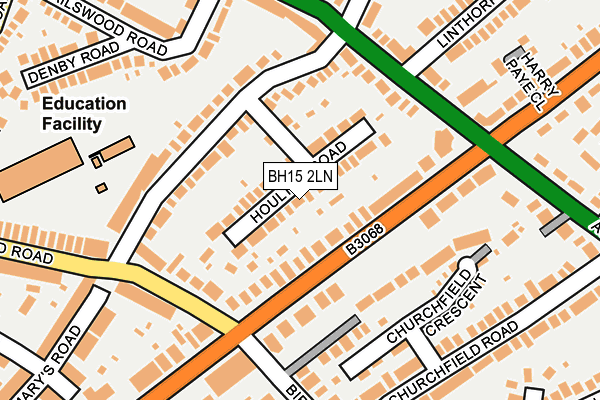 BH15 2LN map - OS OpenMap – Local (Ordnance Survey)