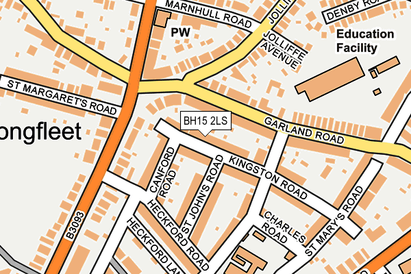 BH15 2LS map - OS OpenMap – Local (Ordnance Survey)