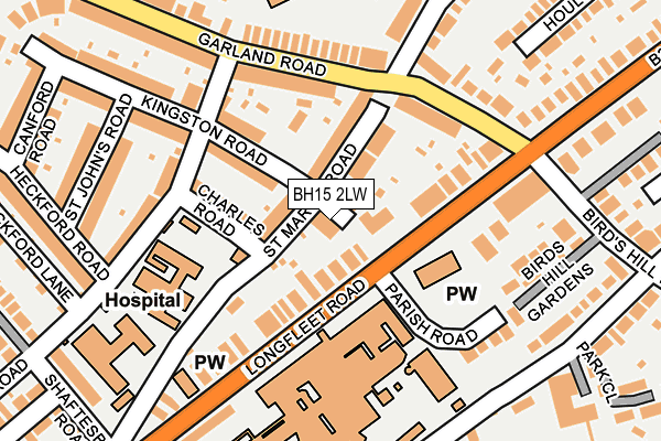 BH15 2LW map - OS OpenMap – Local (Ordnance Survey)