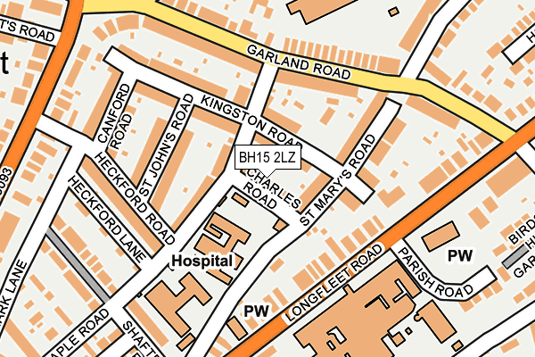 BH15 2LZ map - OS OpenMap – Local (Ordnance Survey)