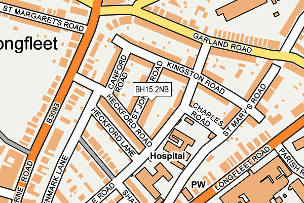 BH15 2NB map - OS OpenMap – Local (Ordnance Survey)
