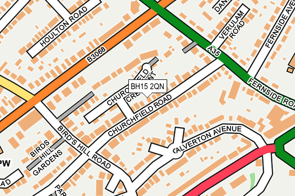 BH15 2QN map - OS OpenMap – Local (Ordnance Survey)