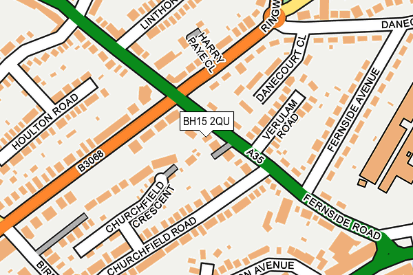 BH15 2QU map - OS OpenMap – Local (Ordnance Survey)