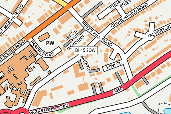 BH15 2QW map - OS OpenMap – Local (Ordnance Survey)