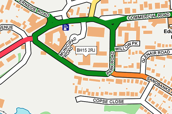 BH15 2RJ map - OS OpenMap – Local (Ordnance Survey)
