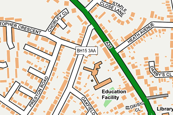 BH15 3AA map - OS OpenMap – Local (Ordnance Survey)