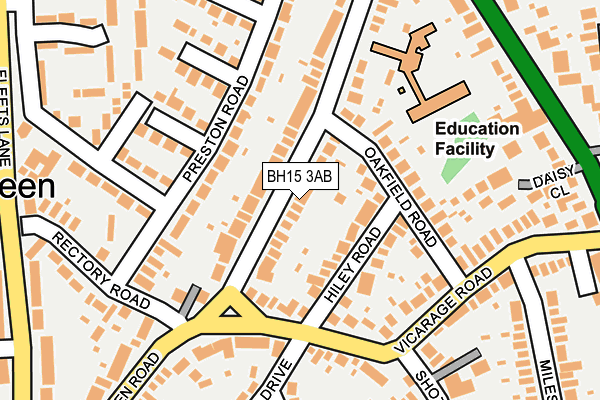 BH15 3AB map - OS OpenMap – Local (Ordnance Survey)