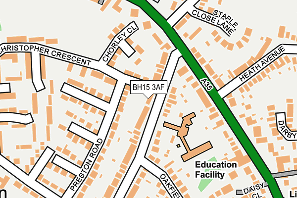 BH15 3AF map - OS OpenMap – Local (Ordnance Survey)