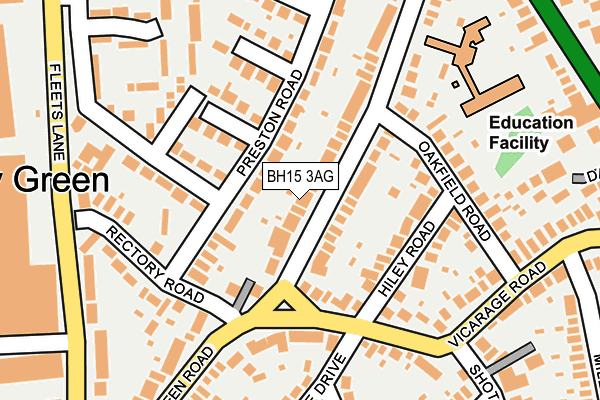 BH15 3AG map - OS OpenMap – Local (Ordnance Survey)