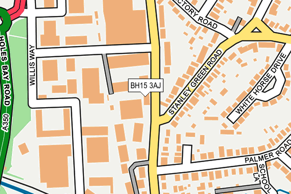BH15 3AJ map - OS OpenMap – Local (Ordnance Survey)