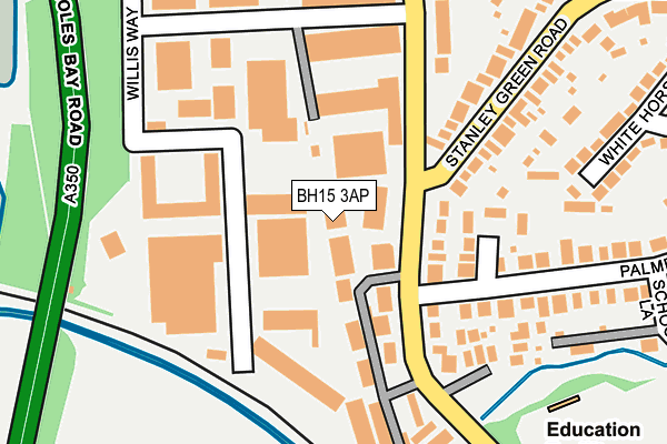 BH15 3AP map - OS OpenMap – Local (Ordnance Survey)