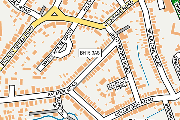 BH15 3AS map - OS OpenMap – Local (Ordnance Survey)