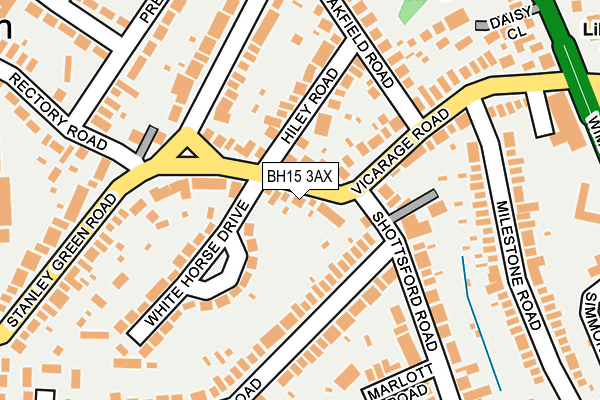 BH15 3AX map - OS OpenMap – Local (Ordnance Survey)