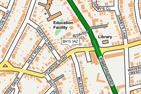 BH15 3AZ map - OS OpenMap – Local (Ordnance Survey)