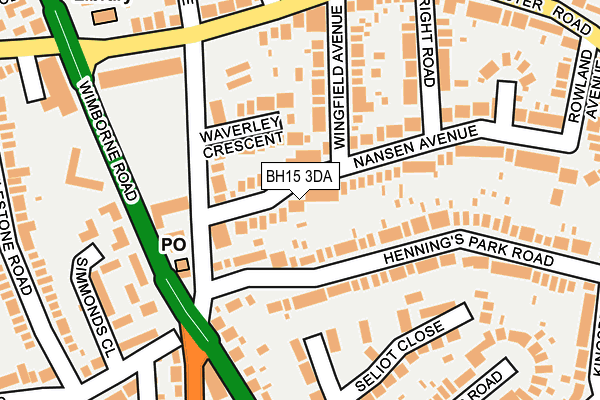 BH15 3DA map - OS OpenMap – Local (Ordnance Survey)