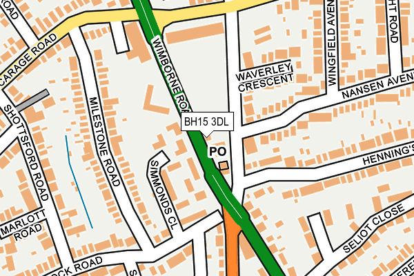 BH15 3DL map - OS OpenMap – Local (Ordnance Survey)