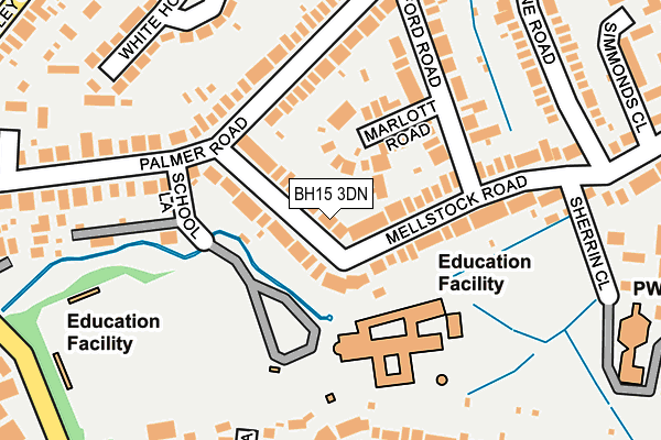 BH15 3DN map - OS OpenMap – Local (Ordnance Survey)