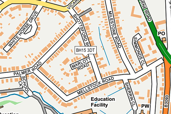 BH15 3DT map - OS OpenMap – Local (Ordnance Survey)