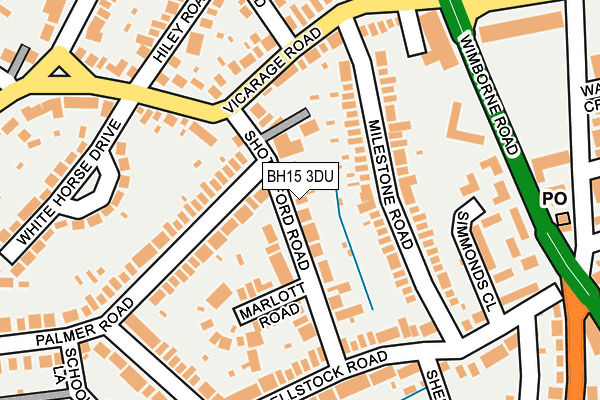BH15 3DU map - OS OpenMap – Local (Ordnance Survey)