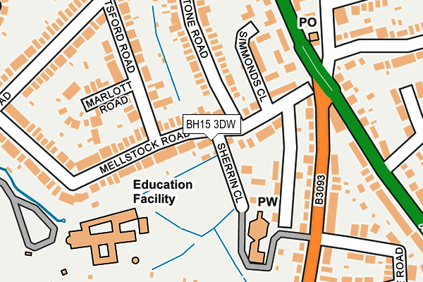 BH15 3DW map - OS OpenMap – Local (Ordnance Survey)