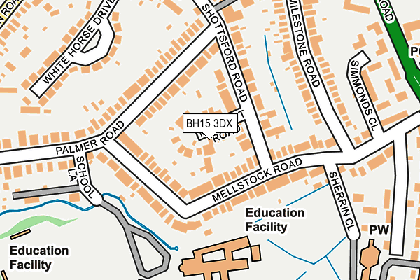 BH15 3DX map - OS OpenMap – Local (Ordnance Survey)